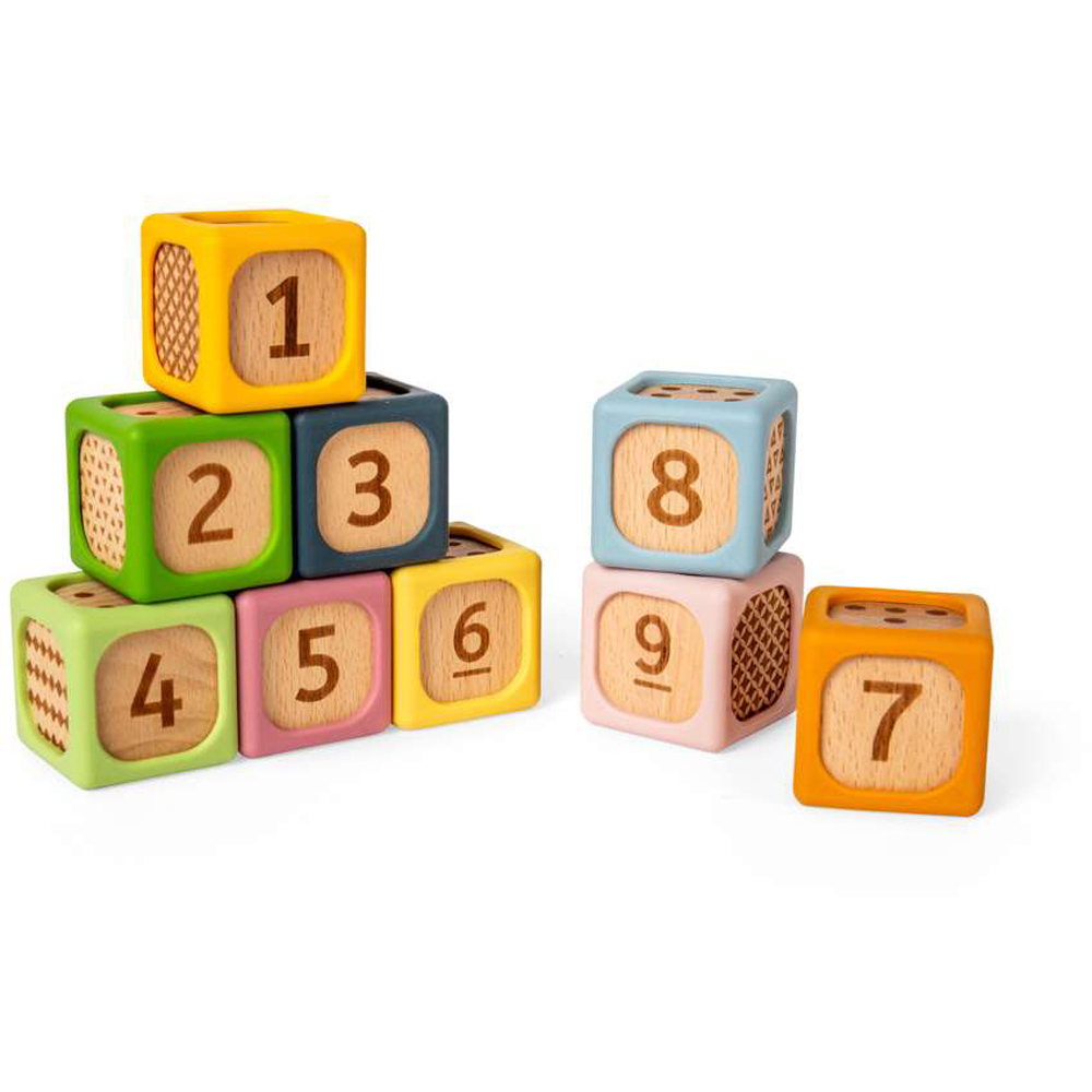 Bigjigs Toys Kids Wooden and Silicone Soft Sorting Block Set 9 Piece Image 3