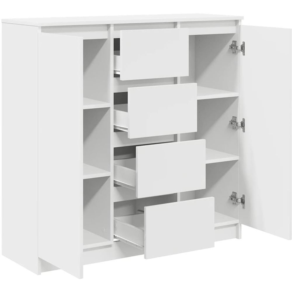 vidaXL 2 Door 4 Drawer White Sideboard Image 4