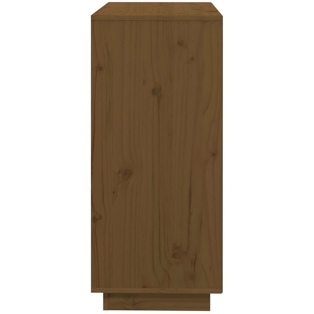 vidaXL 2 Door 2 Shelf Honey Brown Pine Wood Sideboard Image 7