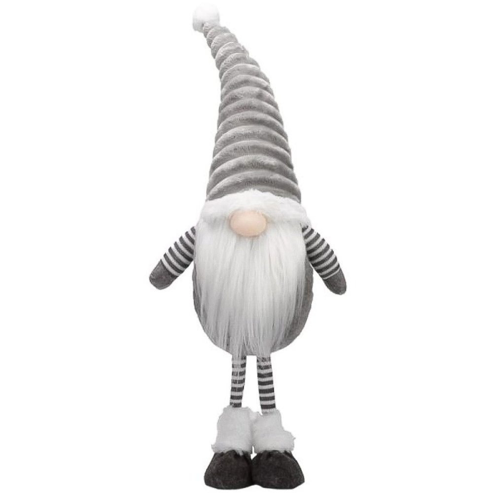 Samuel Alexander Grey Standing Plush Gonk Christmas Decoration with Grooved Hat 53cm Image 1