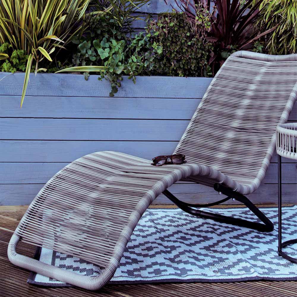 Charles Bentley Grey Zanzibar Sun Lounger Image 1