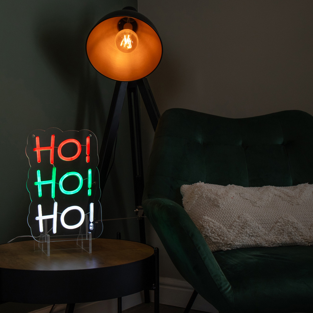 Samuel Alexander Light-Up Hanging or Freestanding Christmas Ho Ho Ho Neon Sign 29cm Image 2