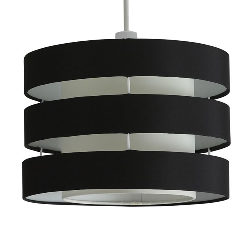 Wilko Double Layer Black and White Light Shade Image 2