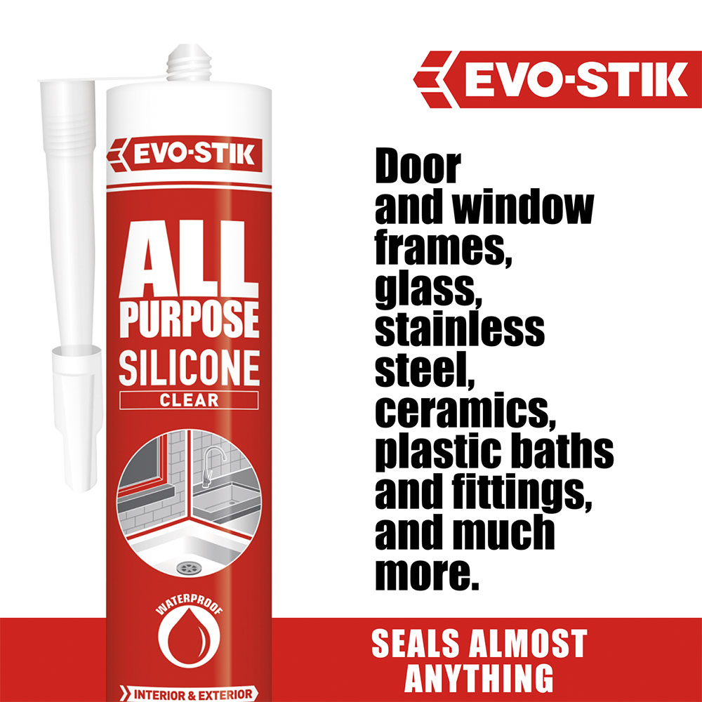 Evo-Stik Clear All Purpose Silicone Sealant Image 3