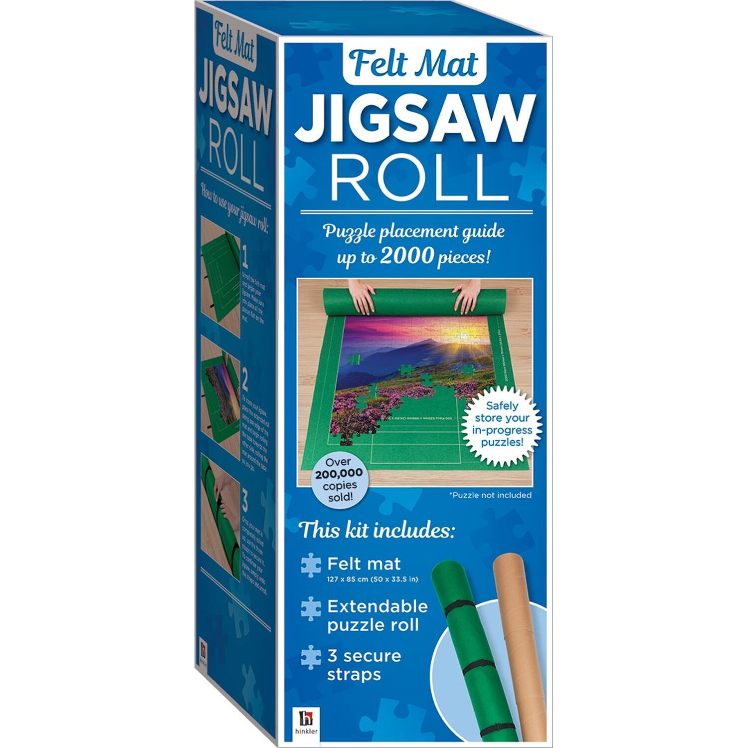 Jigsaw Felt Roll Mat Green Image