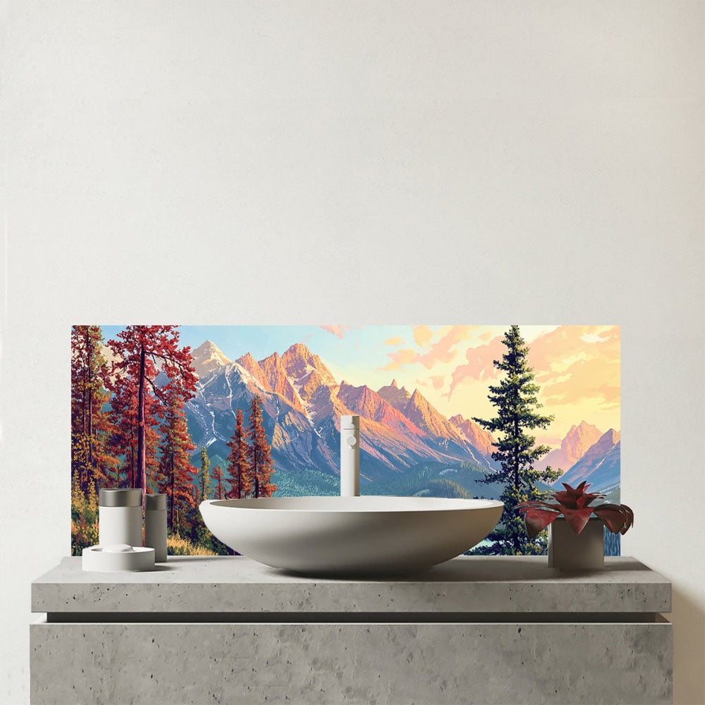 Warren Reed Designer A Walk Through the Mountains Bathroom Splashback 25 x 60cm Image 1