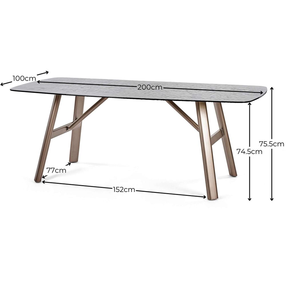 Julian Bowen Callisto 6 Seater Smoked Bubble Glass Rectangular Dining Table Image 9