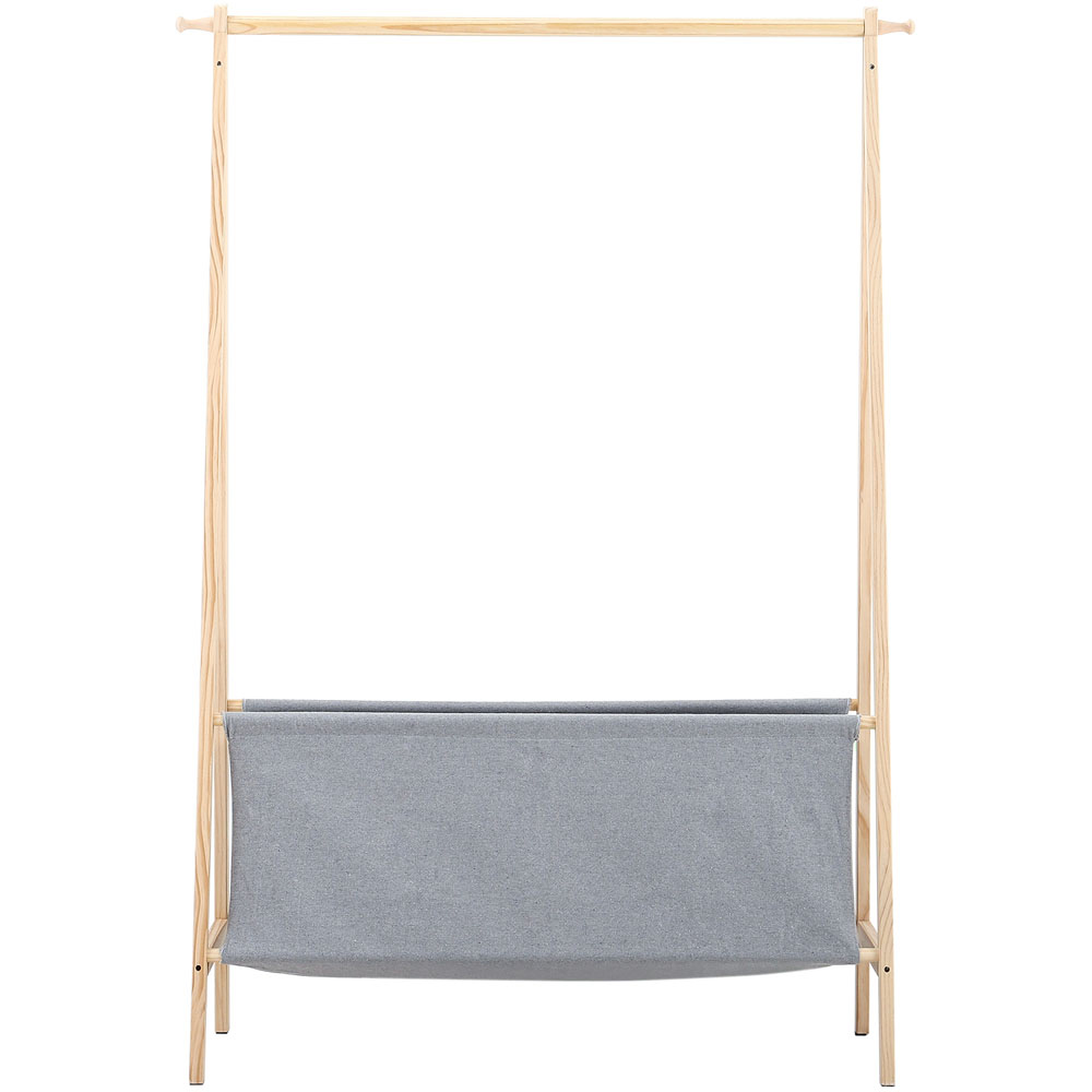 Living and Home Coat Rack Hanger with Storage Basket Image 3