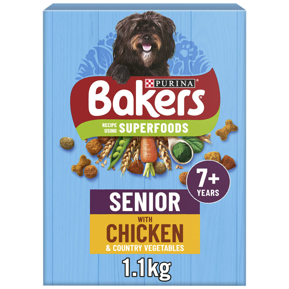 Bakers Chicken and Veg Senior Dry Dog Food 1.1kg   Image 1