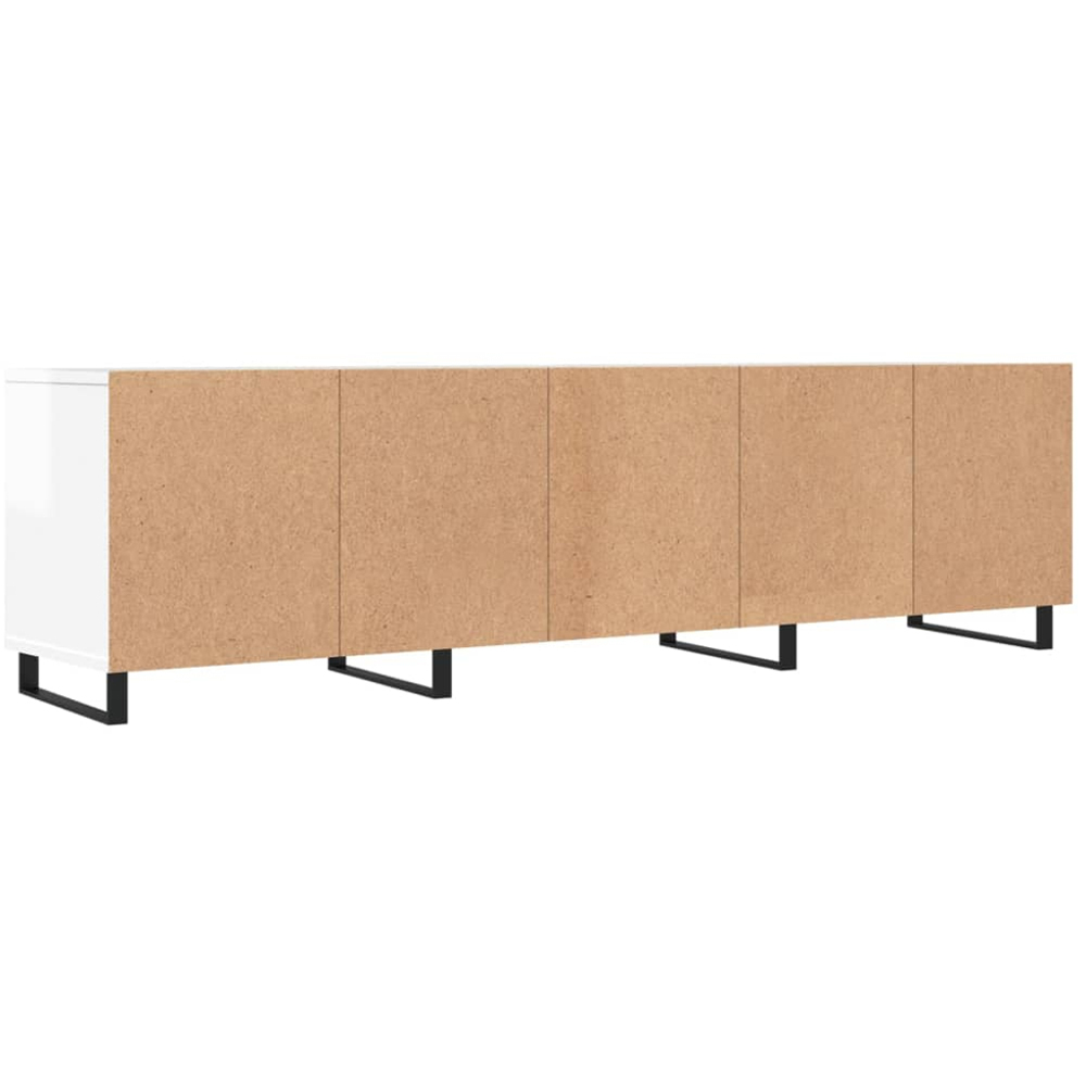 vidaXL 3 Door 3 Shelf High Gloss White TV Cabinet Image 8