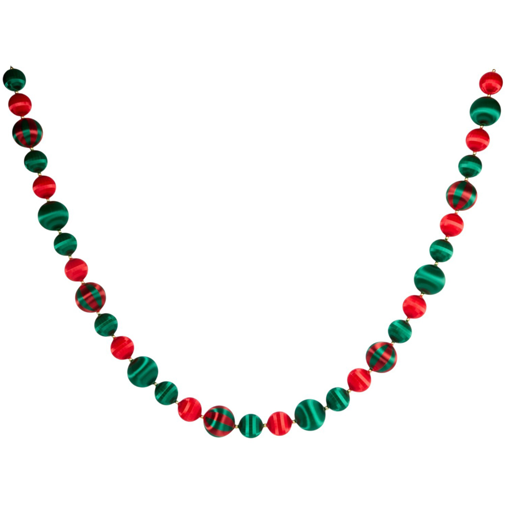 Red and Green Bauble Garland Image 2