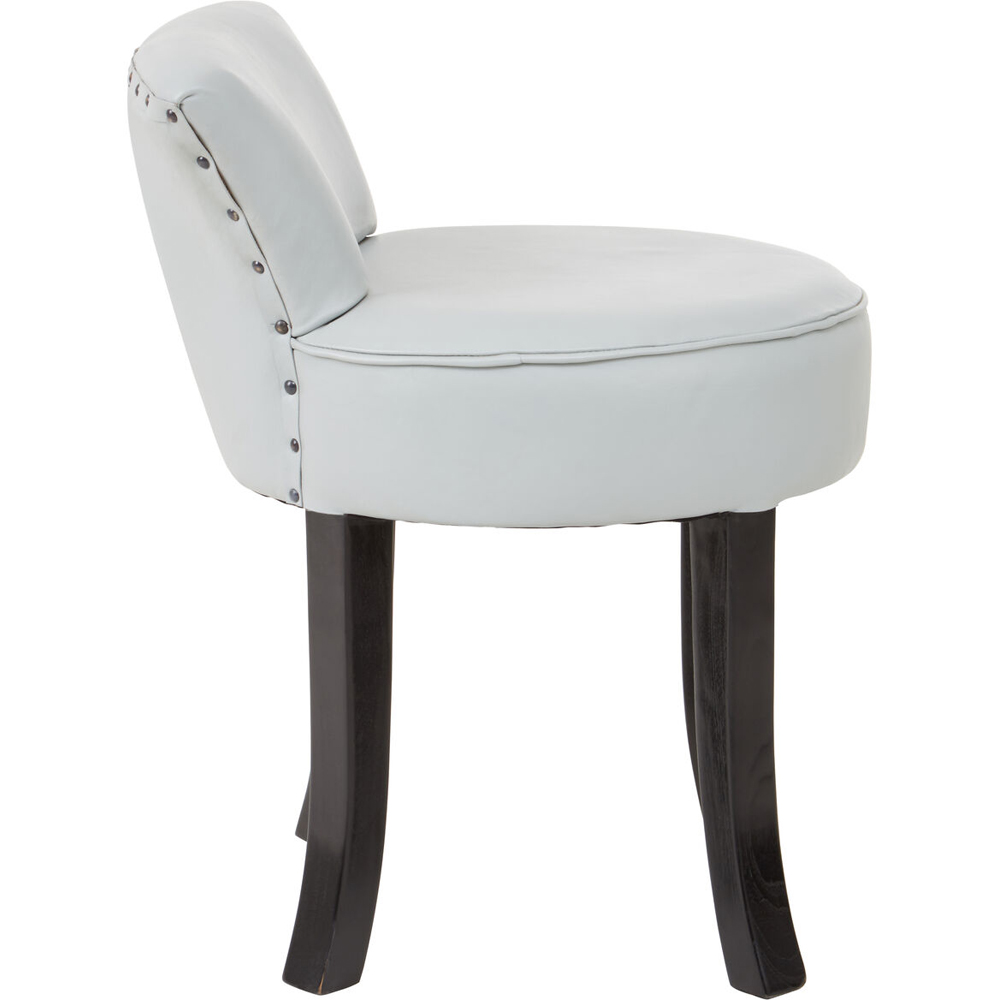 Premier Housewares Kendari Grey Leather Rounded Chair Image 2