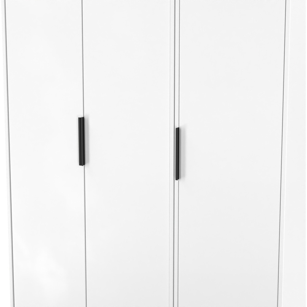 Crowndale Hong Kong 3 Door Matt White Tall Wardrobe Ready Assembled Image 6