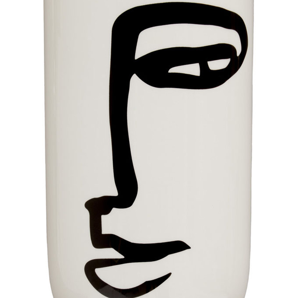 Premier Housewares White Fabia Face Ceramic Vase Large Image 6