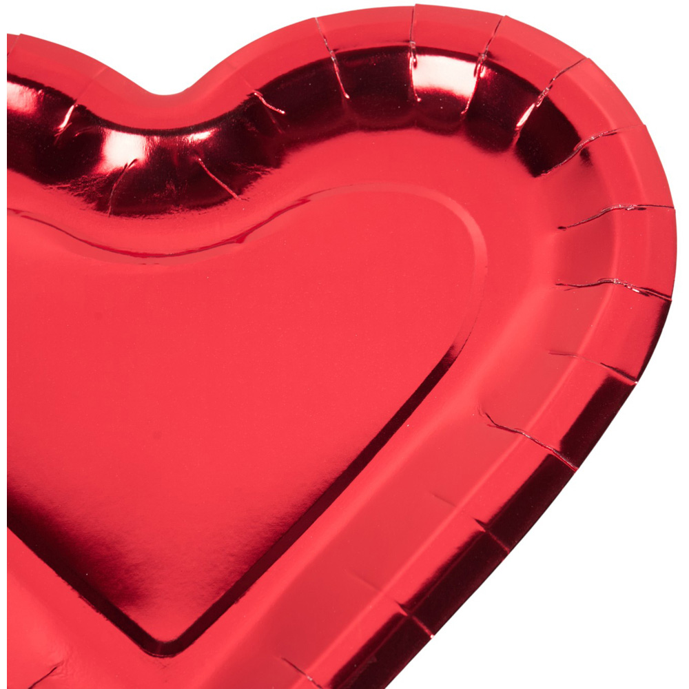Pack of 8 Heart Shaped Plates - Red Image 4