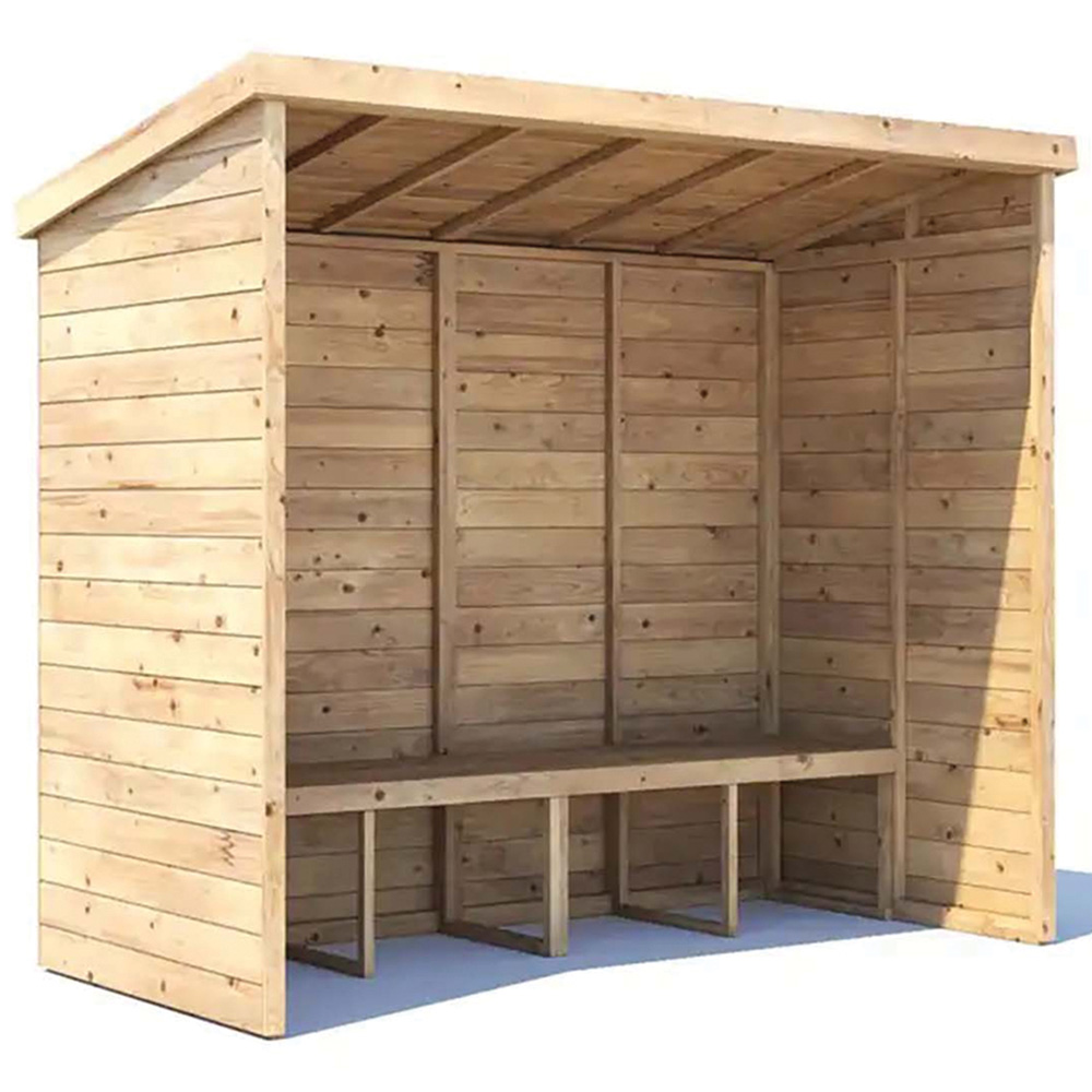 Dunster House Apocallipo 3 Seater 8 x 4ft Brown Pent Garden Arbour Image 2