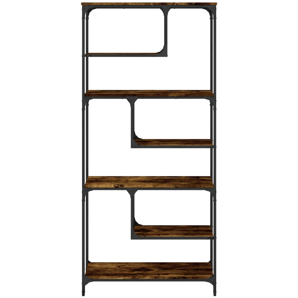 vidaXL 6 Shelf Smoked Oak Bookcase Image 5