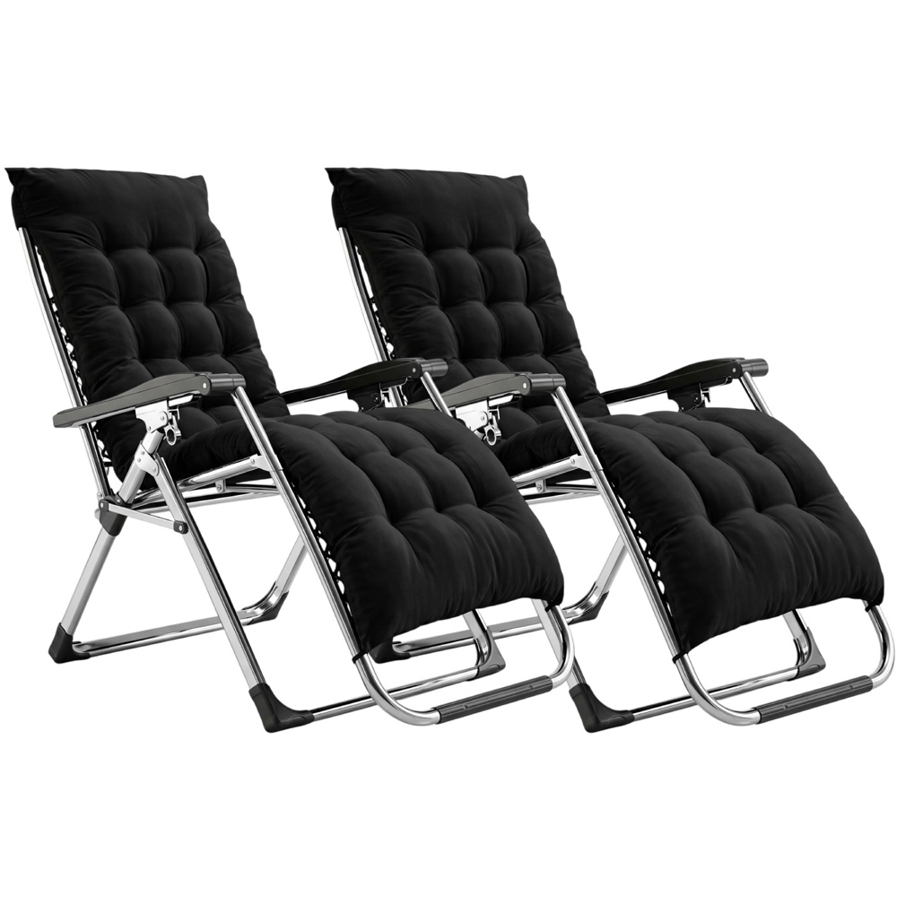 Smart Living Black Zero Gravity Chair with Cushion and Pillow Image 3