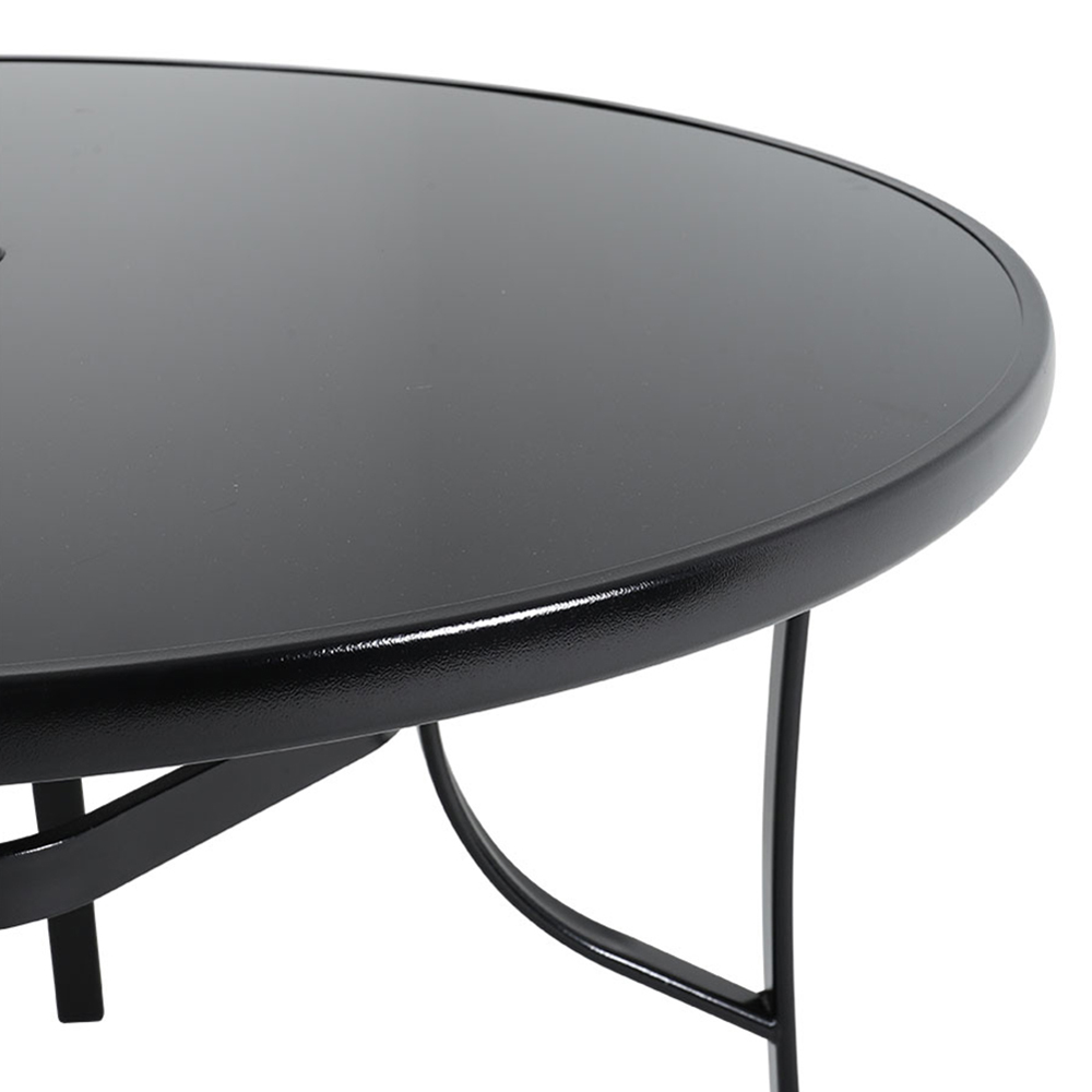 Living and Home Wicker 2 Seater Black Round Patio Set Image 5