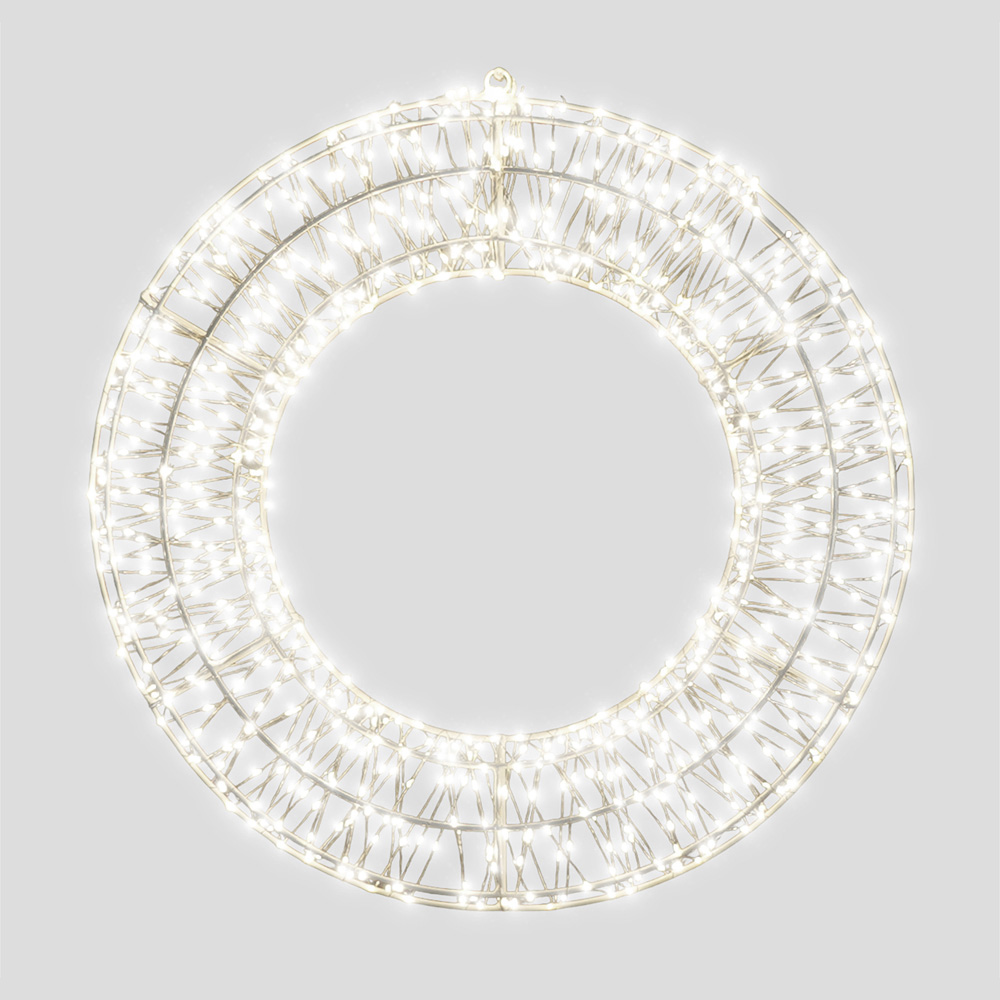 Xmas Haus Cool White LED Metal Wreath 70cm Image 2