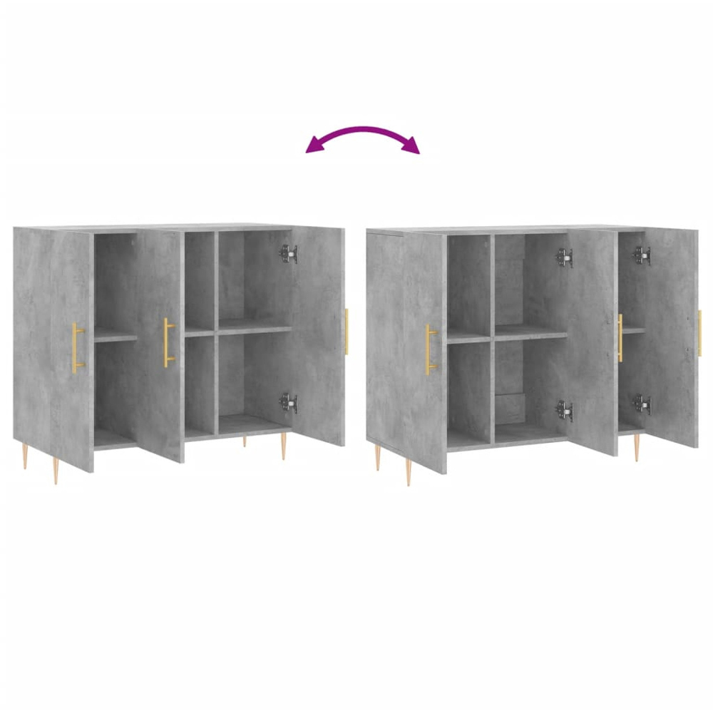 vidaXL 3 Door Concrete Grey Sideboard Image 9