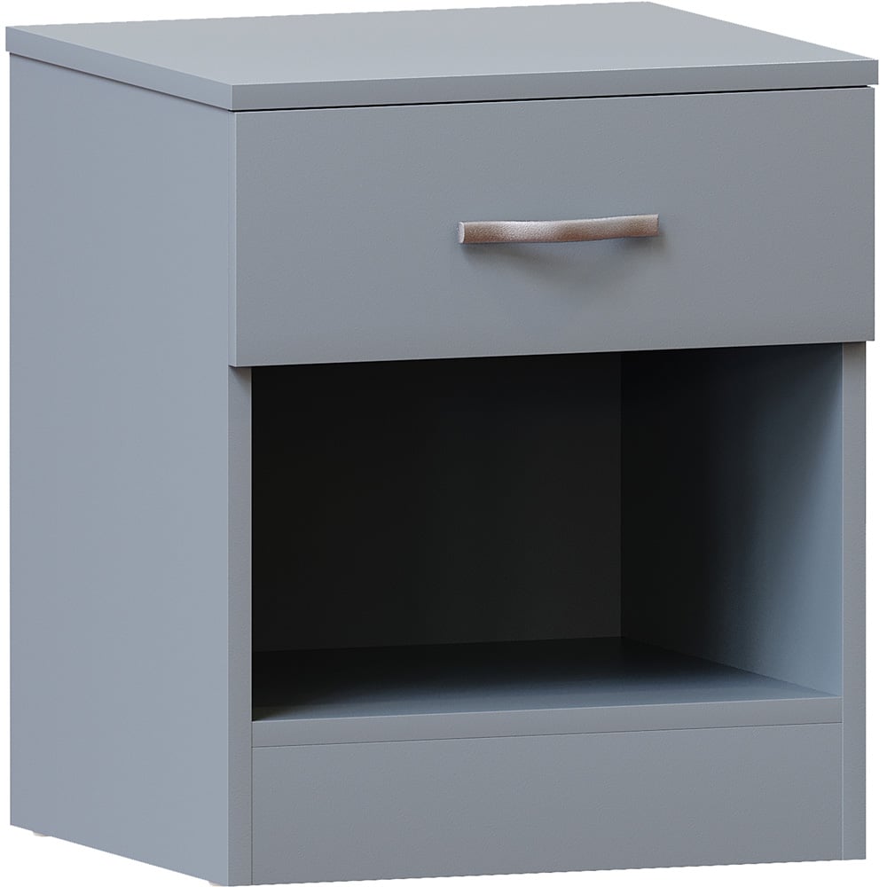 Vida Designs Riano Single Drawer Grey Bedside Table Image 2