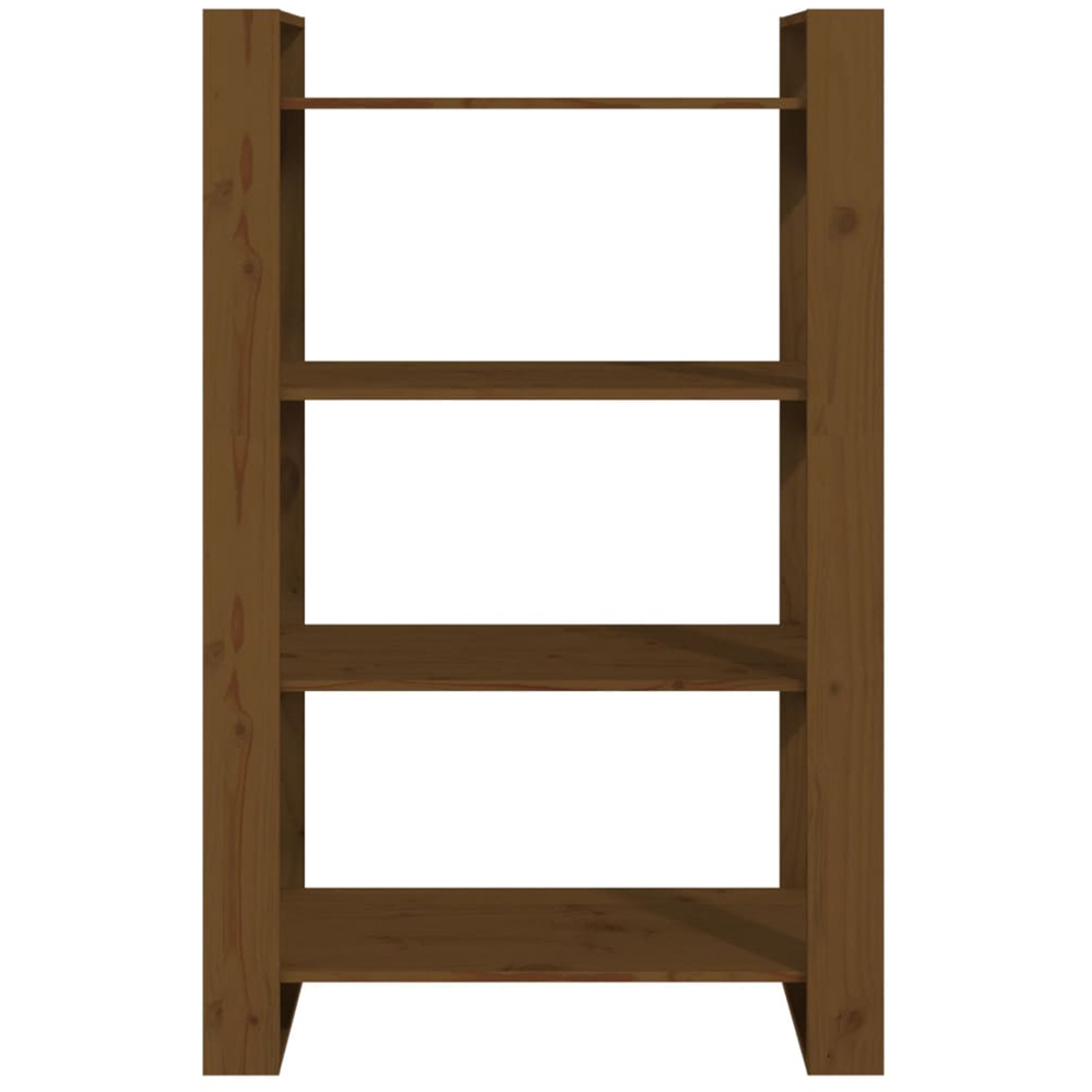 vidaXL 4 Shelf Honey Brown Bookcase Image 3