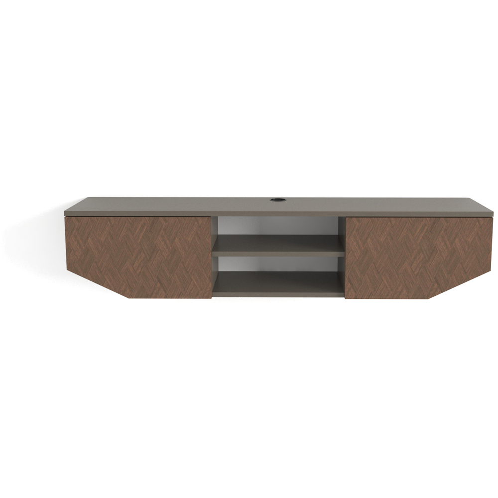 Decorotika Hera 2 Door 2 Shelf Galaxy Vintage Wall Mounted TV Unit Image 3