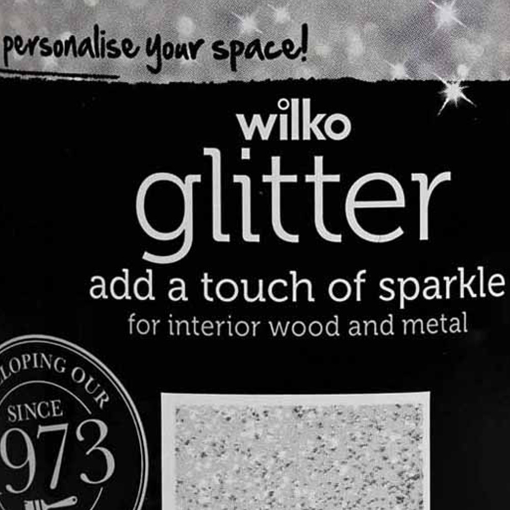 Wilko Glitter Wood and Metal Silver Paint 250ml Image 3