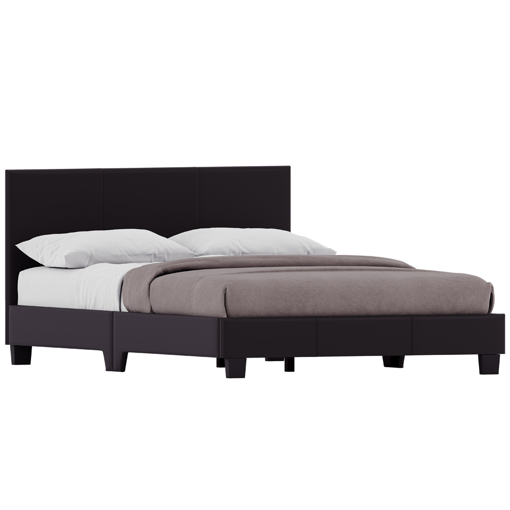 VIDA DESIGNS Lisbon Small Double Brown Faux Leather Bed Frame Image 2