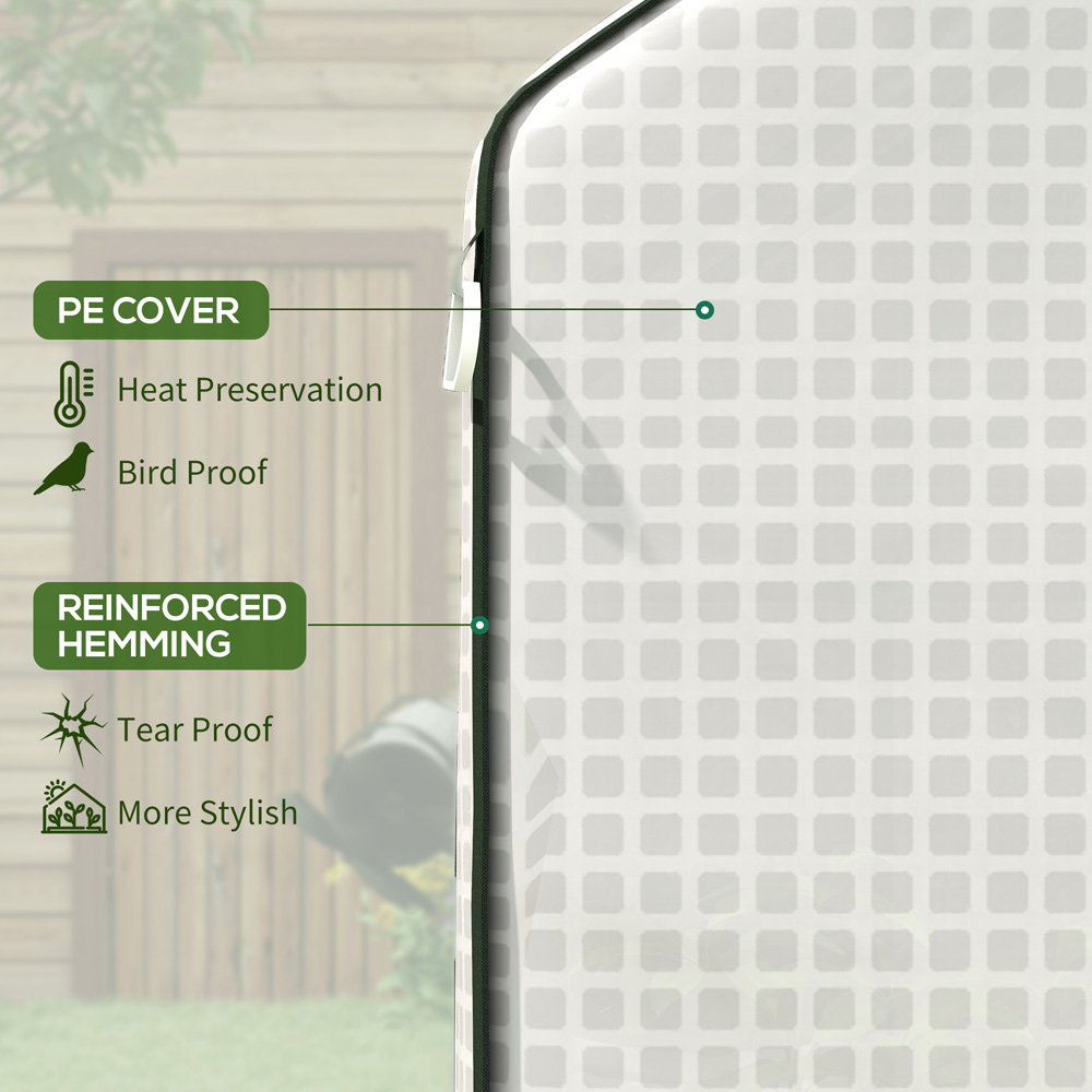 Outsunny White PE 4.5 x 4.5ft Replacement Greenhouse Cover Image 4