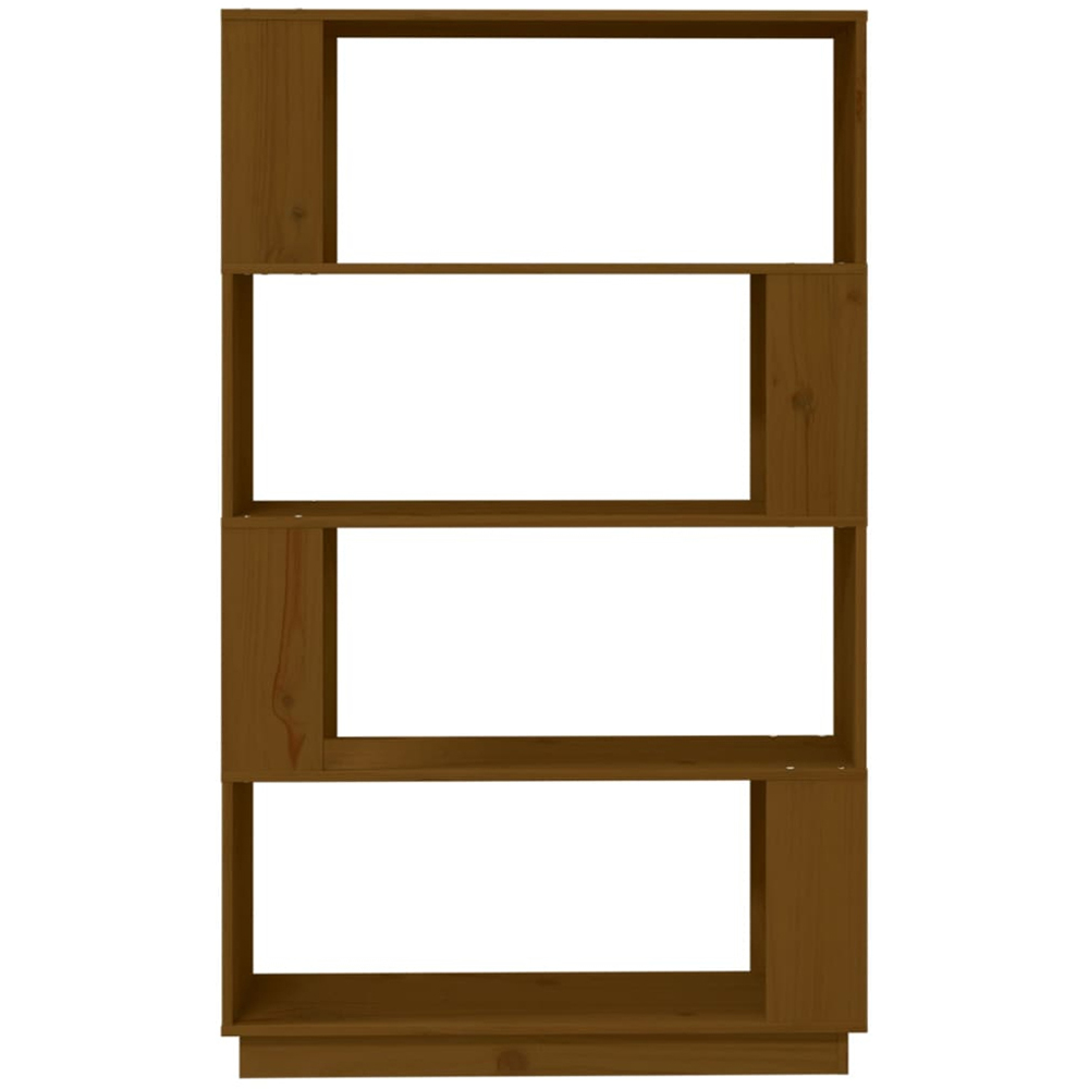 vidaXL 4 Shelf Honey Brown Solid Wood Bookcase Image 3