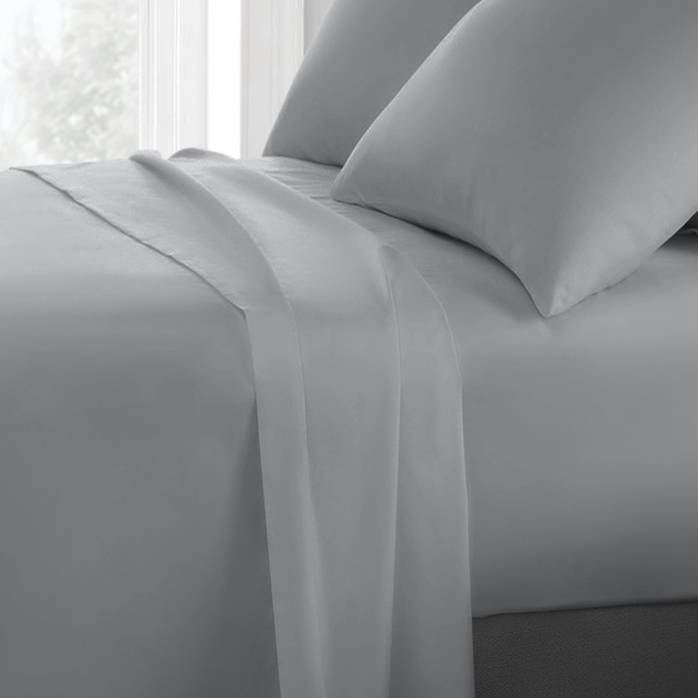 Sweet Dreams Percale Double Grey Flat Sheet Image 2