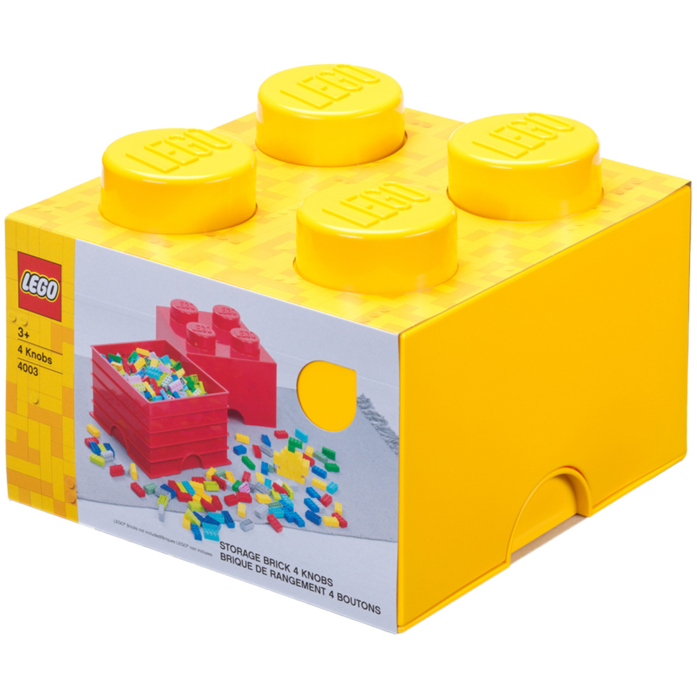 LEGO 4 Knobs Yellow Storage Brick Image 1