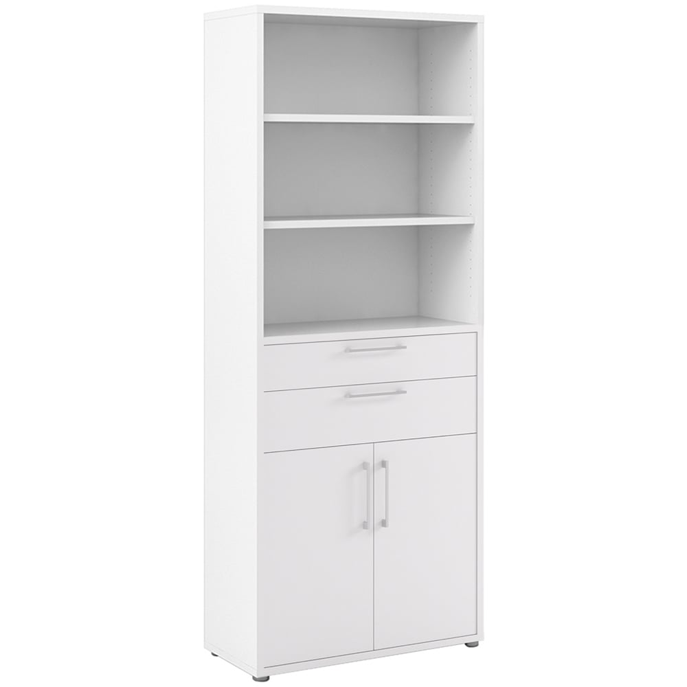 Florence 2 Door 2 Drawer 3 Shelf White Bookcase Image 2