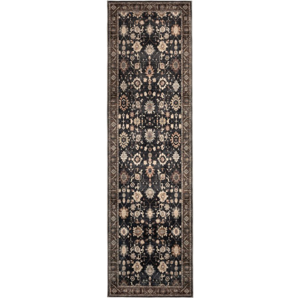 Homemaker Roma Black Heritage Inspired Traditional Runner 67 x 230cm Image 2