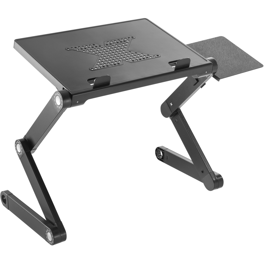 ProperAV Black Multi Functionable Stand Up Laptop Stand with Mouse Pad Mount Image 2