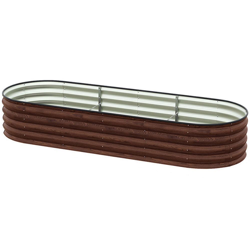 Living and Home Large Brown Galvanised Steel Raised Garden Bed 42 x 80 x 240cm Image 1