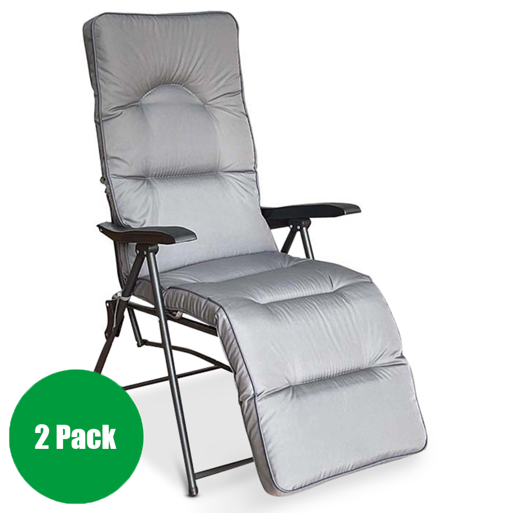 Cairo Set of 2 Grey Folding Relaxer Chairs Image 2