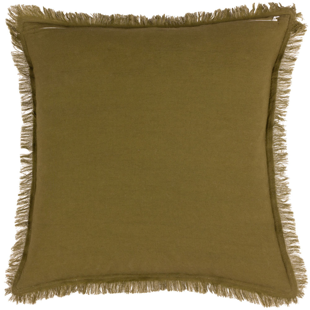 Yard Jaye Moss Velvet Fringed Cushion Image 3