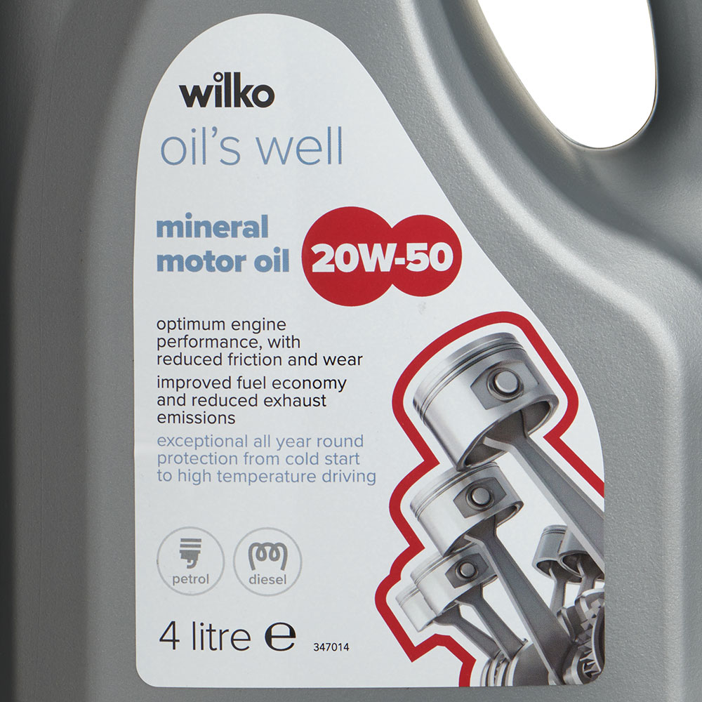 Wilko 4L 20W50 High Mineral Motor Oil Image 6