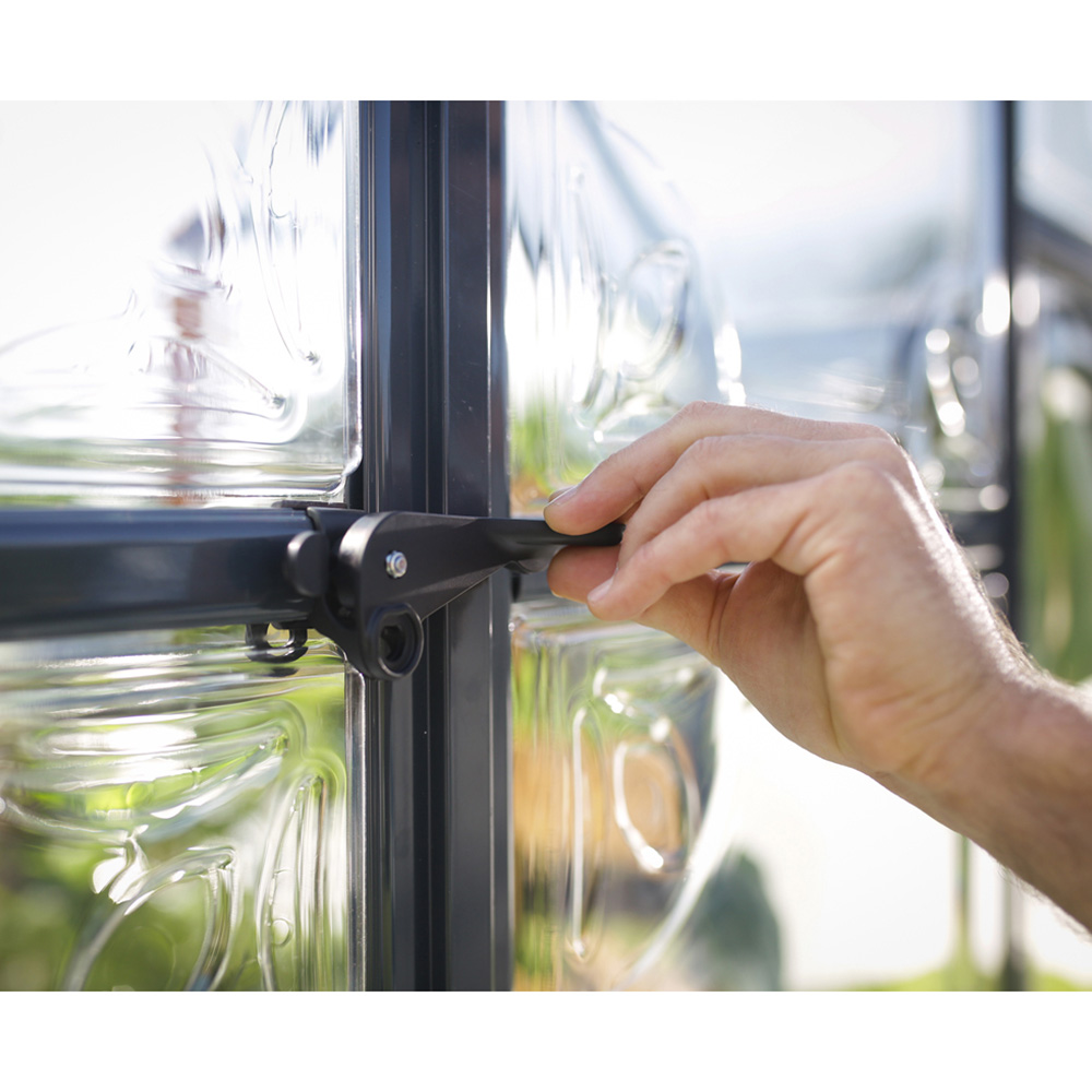 Palram Canopia Victory Orangery Grey Aluminium Polycarbonate 10 x 12ft Greenhouse Image 3