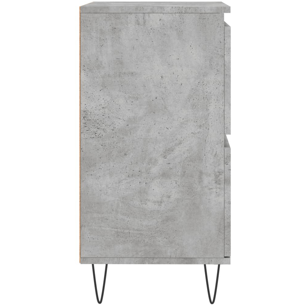 vidaXL 4 Door Concrete Grey Wooden Sideboard Set of 2 Image 7
