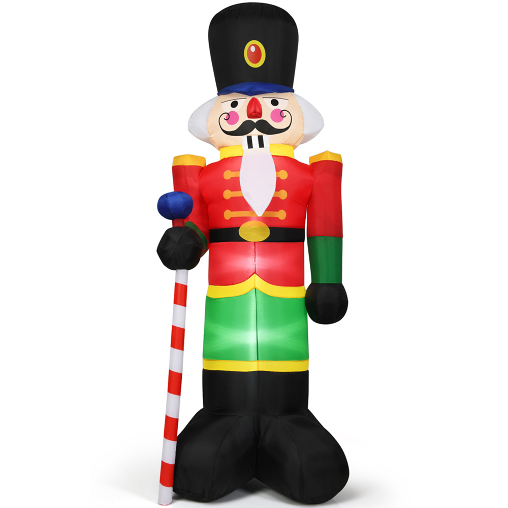 Costway Nutcracker Soldier with Candy Scepter LED Inflatable Christmas Decoration 7.8ft Image 3