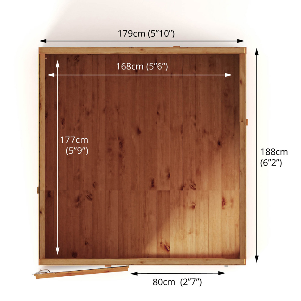 Mercia Woodsman 6 x 6ft Shiplap Glass Pent Shed Image 7