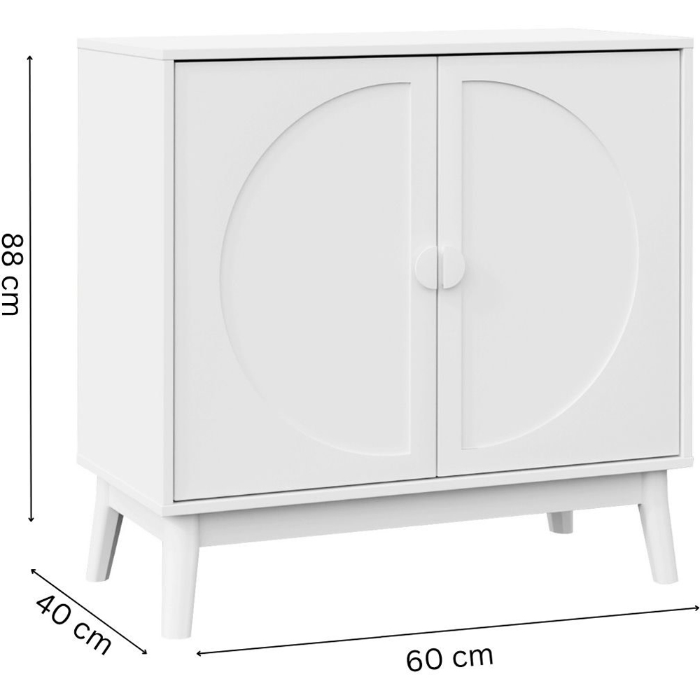 GFW Rosalie 2 Door White Compact Sideboard Image 9