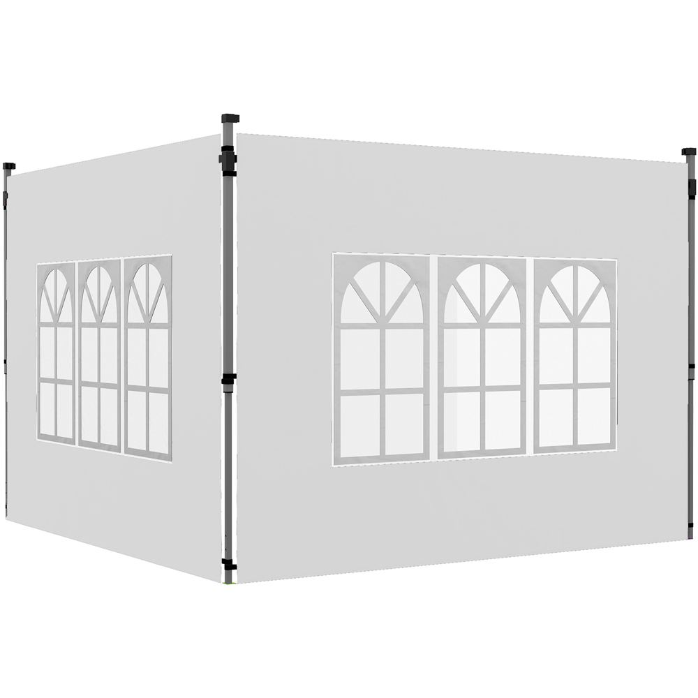 Outsunny White Replacement Gazebo Side Panel with Window 2 Pack Image 2