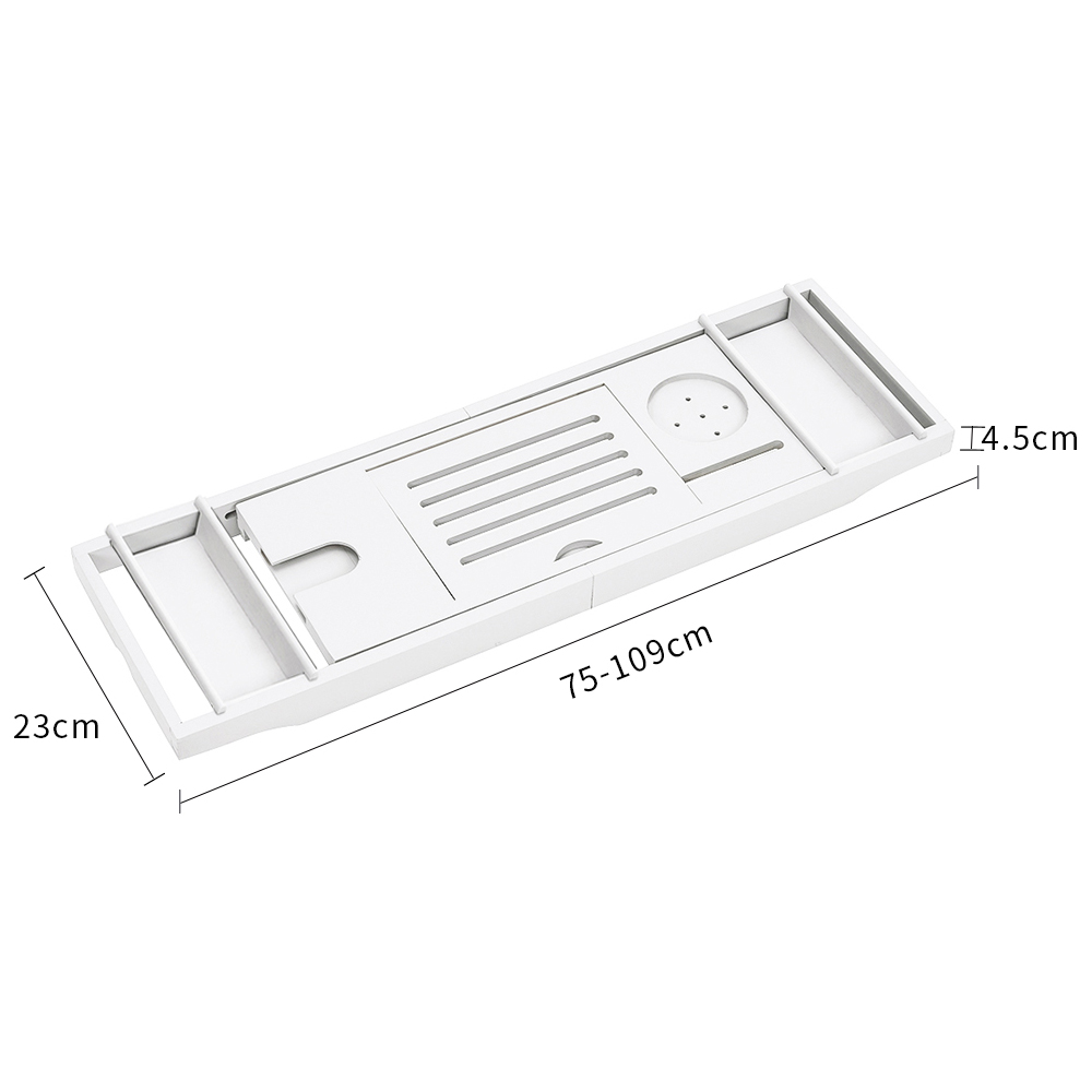 Living and Home White Bathtub Caddy Tray Image 8