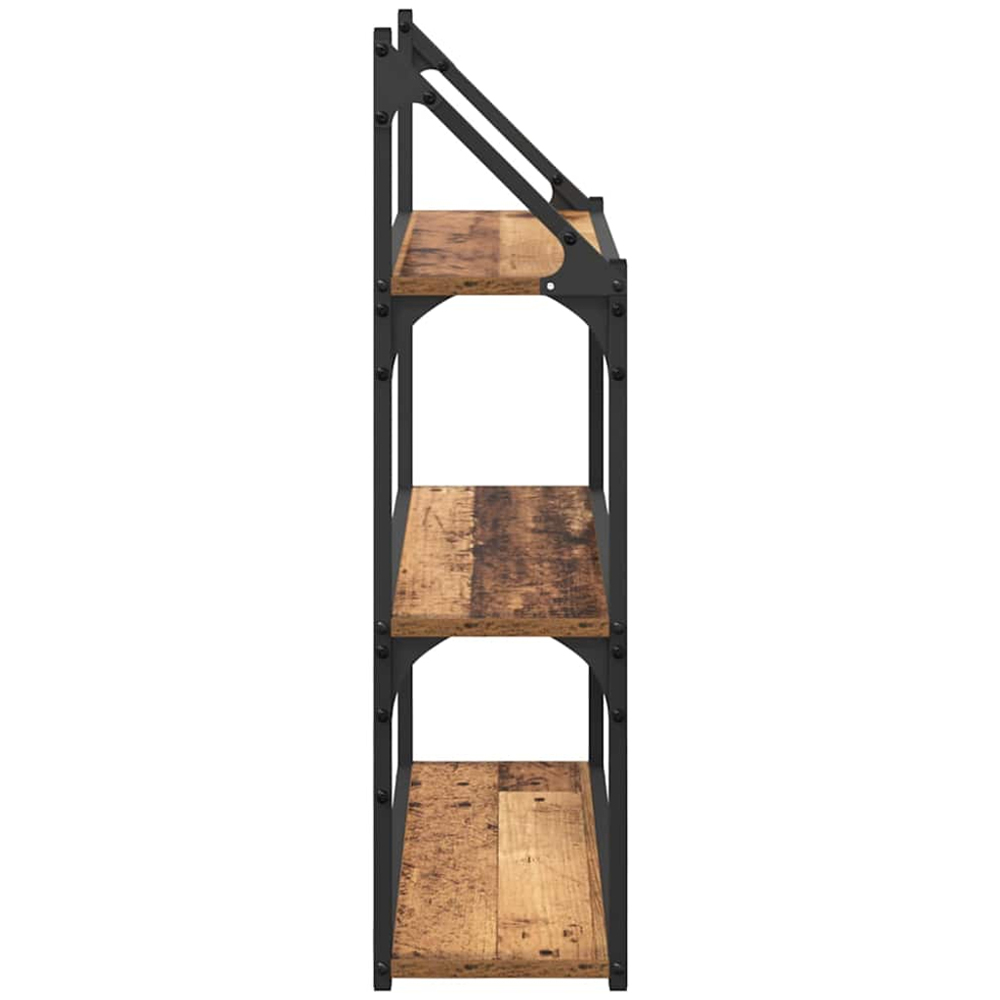 vidaXL 60cm 3 Shelf Old Wood Wall Shelf Image 5