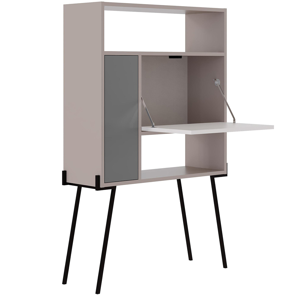 Decortie Tatti Laptop Desk with Shelf Mocha Grey and White Image 3